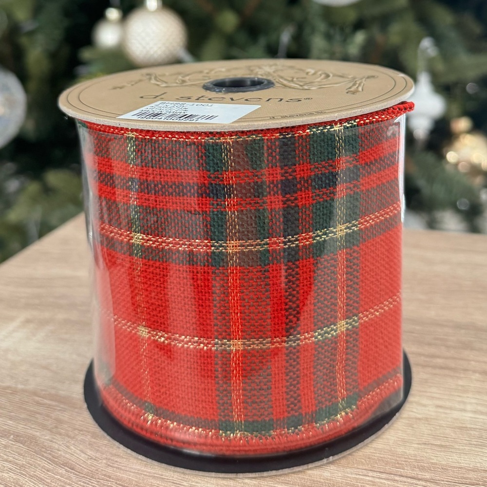New! Balsam Hill Plaid Tartan Christmas Tree Ribbon Collection 4Wx 10yds
